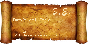 Daróczi Erik névjegykártya
